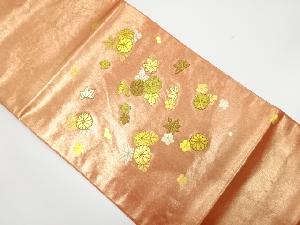 菊に紅葉模様 刺繍 袋帯